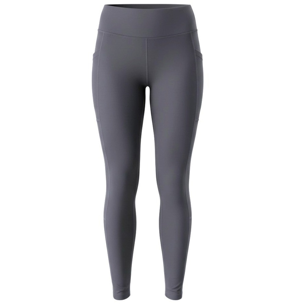 Sports Wear Womens Gray High Waisted Athletic Leggings with Pockets Size L